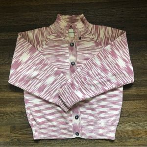 Misha and Puff Polo Cardigan in Pink Space Dye
